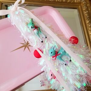 ❗Retro Couquette Holiday Tinsel Cone Tree Centerpiece❗